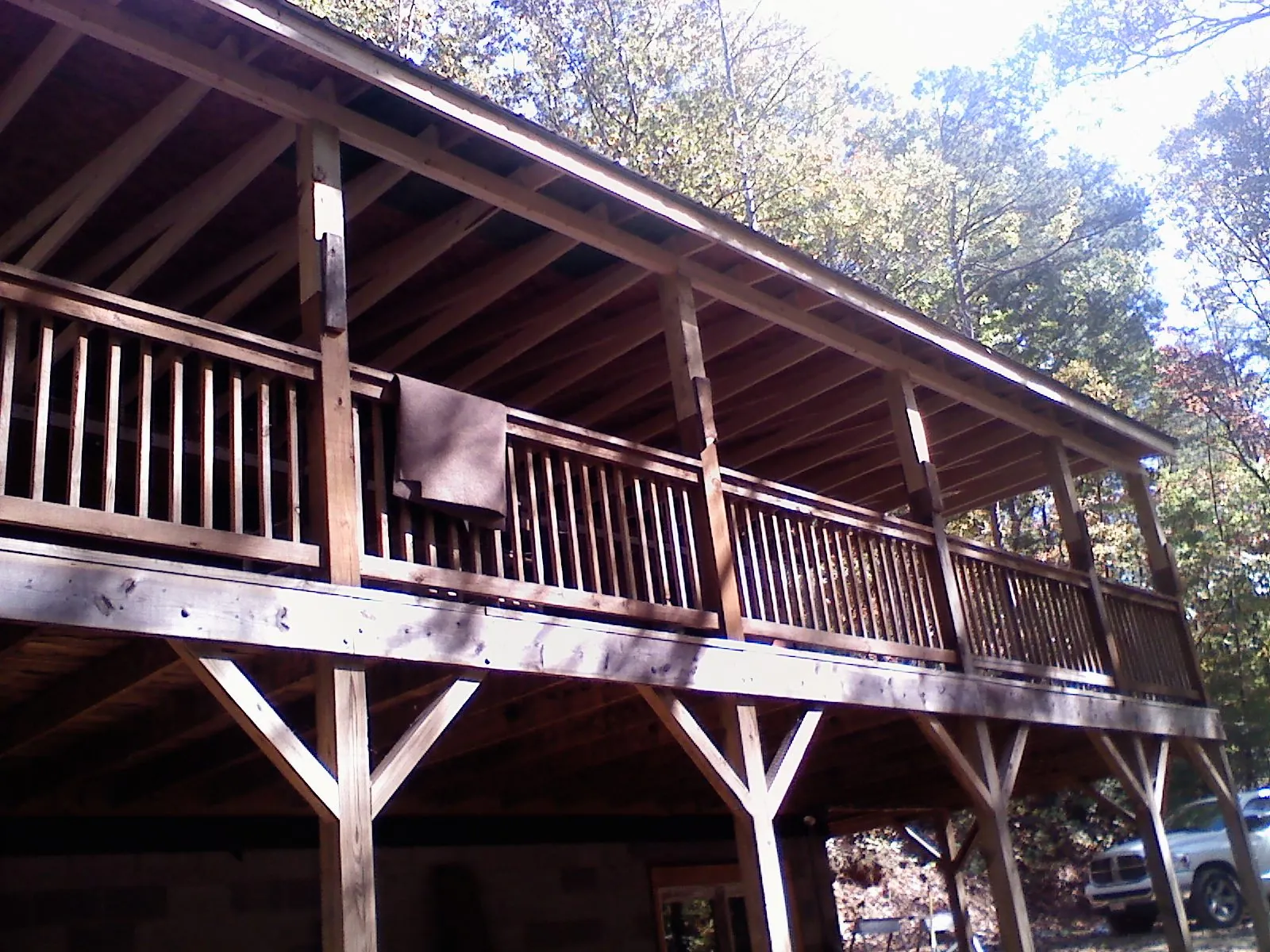 Timber framing under a new elevated porch and deck — Roof Leak Repair in Seagoville by Roofing Brothers